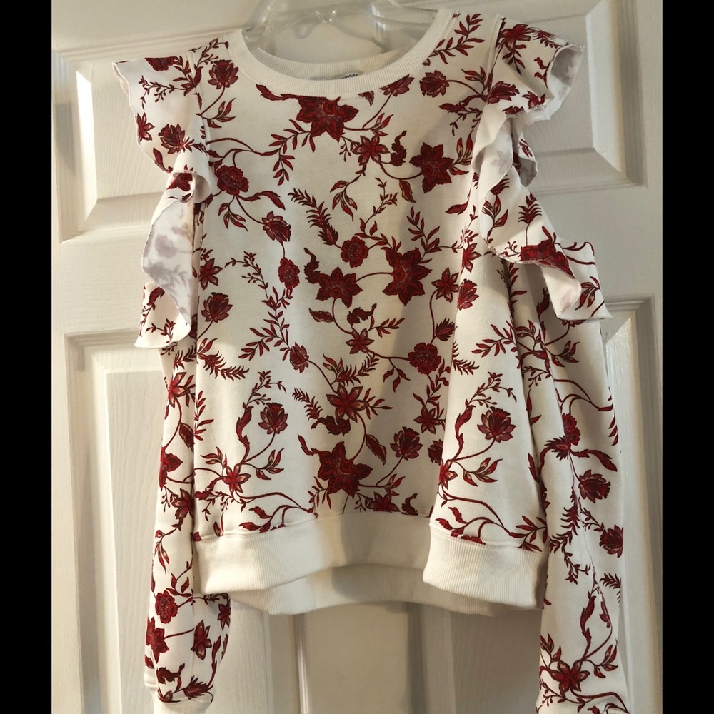 Rebecca Minkoff floral open shoulder sweatshirt